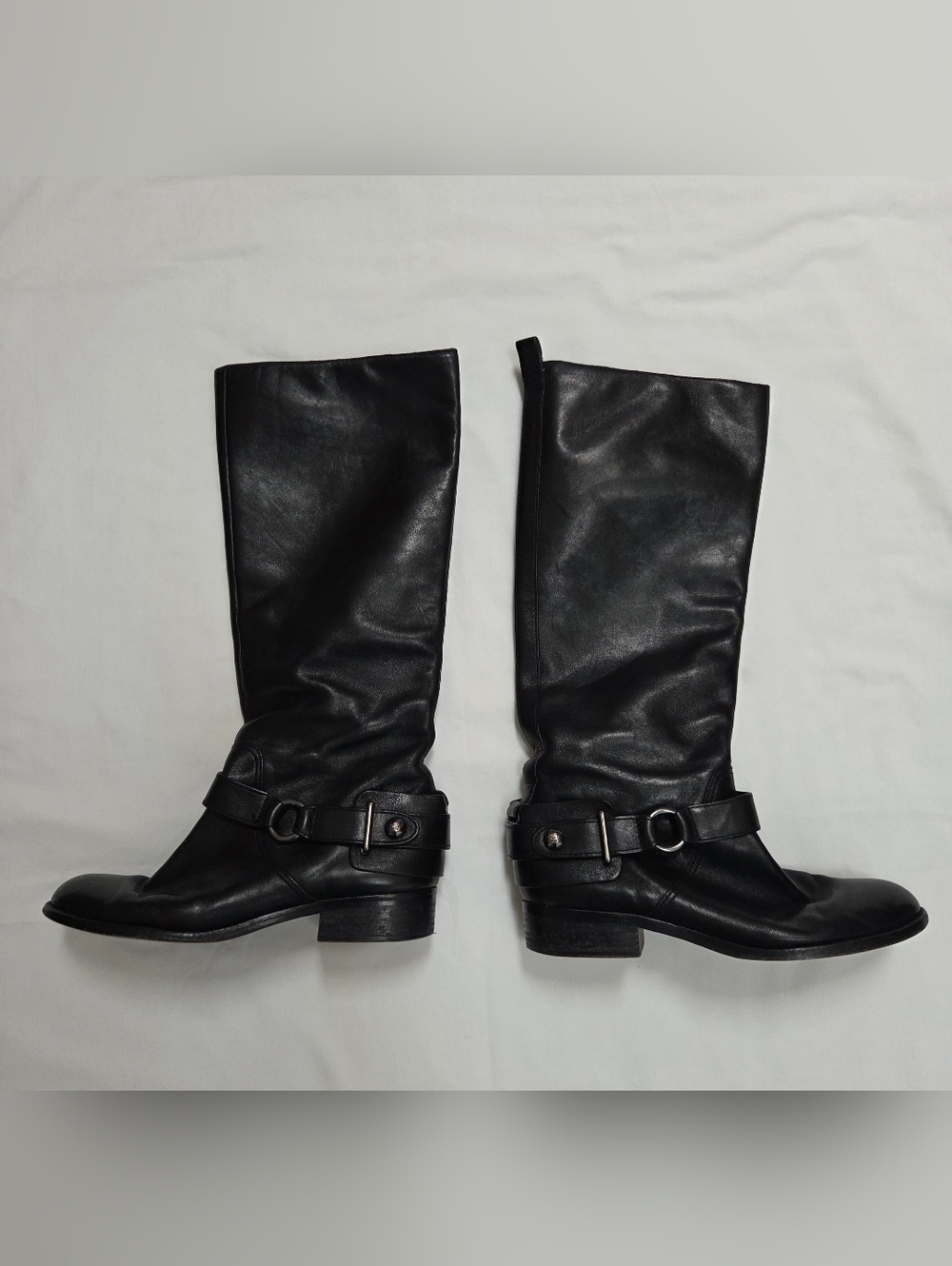 Coach Natale Black Leather Riding Boots 7.5 - Picture 3 of 12